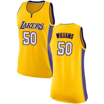 Nate Williams Los Angeles Lakers ＃50 Swingman Women's Yellow Jersey - Icon Edition