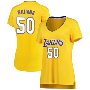 Nate Williams Los Angeles Lakers ＃50 Women's Gold Fast Break Jersey - Icon Edition