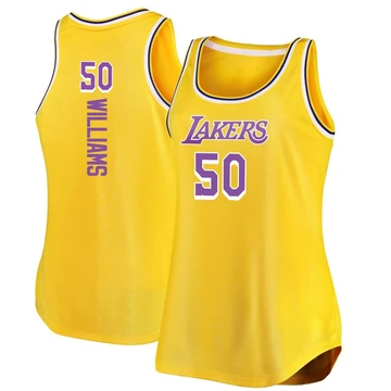 Nate Williams Los Angeles Lakers ＃50 Women's Gold Fast Break Movement Tank Jersey - Icon Edition