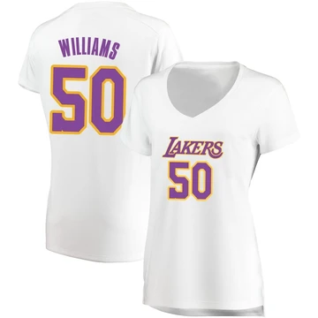 Nate Williams Los Angeles Lakers ＃50 Women's White Fast Break Jersey - Association Edition