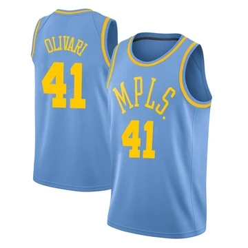 Quincy Olivari Los Angeles Lakers ＃41 Swingman Youth Blue Hardwood Classics Jersey