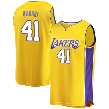 Quincy Olivari Los Angeles Lakers ＃41 Youth Gold Fast Break Jersey - Icon Edition