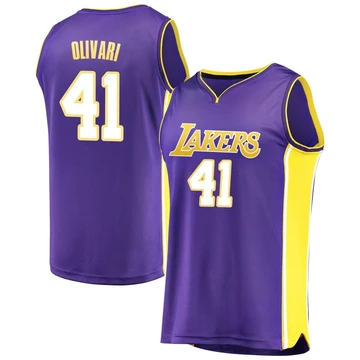Quincy Olivari Los Angeles Lakers ＃41 Youth Purple Fast Break Jersey - Statement Edition