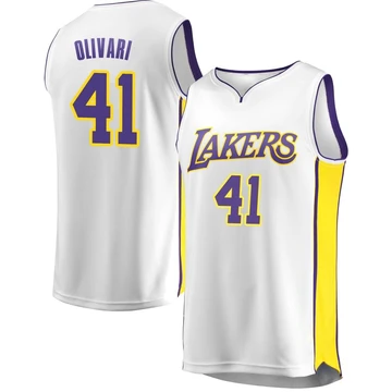 Quincy Olivari Los Angeles Lakers ＃41 Youth White Fast Break Jersey - Association Edition