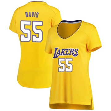 RJ Davis Los Angeles Lakers ＃55 Women's Gold Fast Break Jersey - Icon Edition