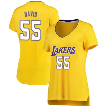 RJ Davis Los Angeles Lakers ＃55 Women's Gold Fast Break Jersey - Icon Edition