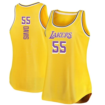 RJ Davis Los Angeles Lakers ＃55 Women's Gold Fast Break Movement Tank Jersey - Icon Edition