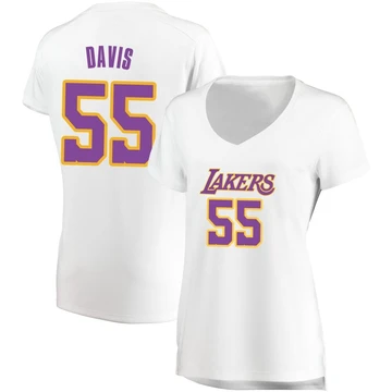 RJ Davis Los Angeles Lakers ＃55 Women's White Fast Break Jersey - Association Edition